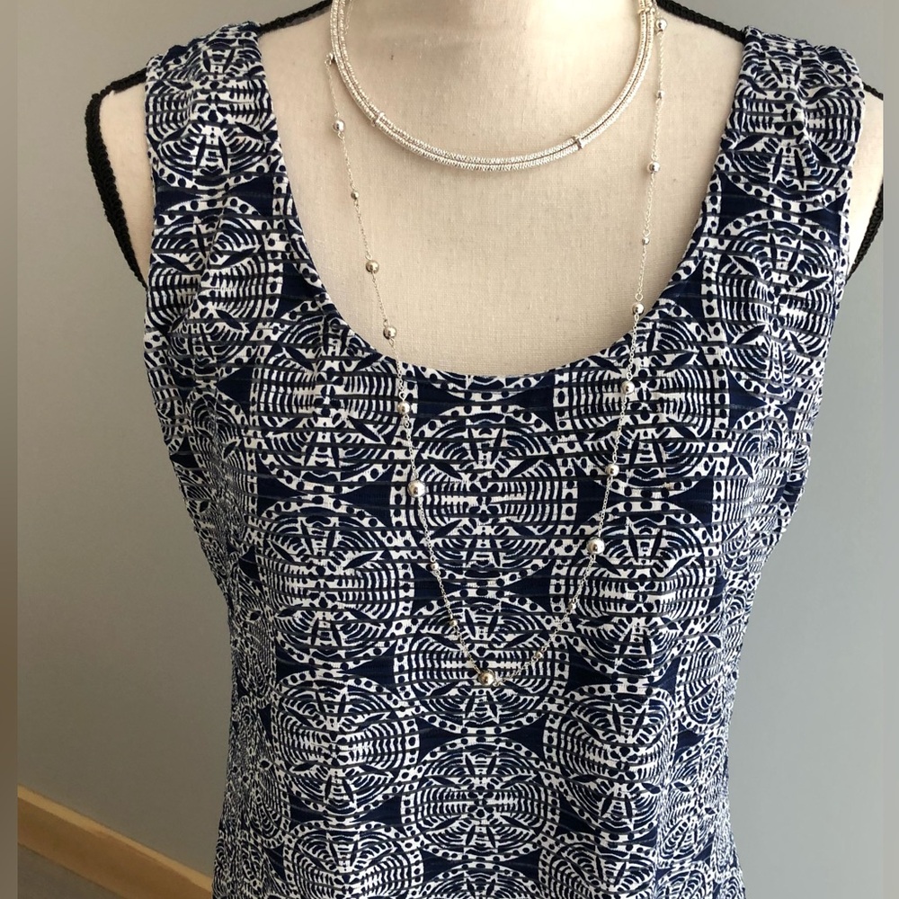 NorthStyle Navy & White Luxe Sand Dollar Print Stretchy Maxi Dress Size 14